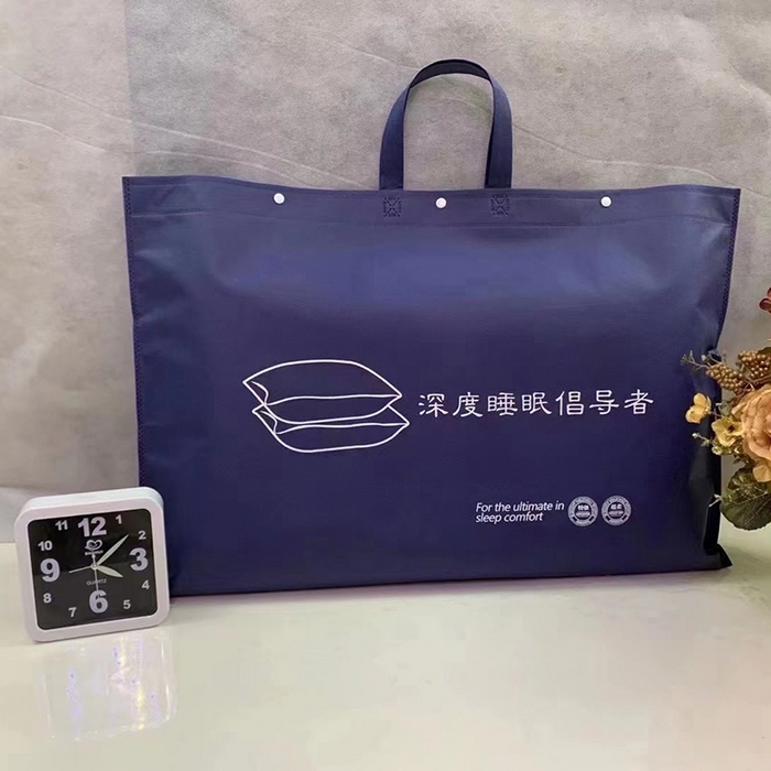 呆頭鵝羽絨工廠店 2025新款枕芯手提袋 白鵝絨鴨絨被子被芯羽絨工廠店 純色枕芯手提袋-藍色