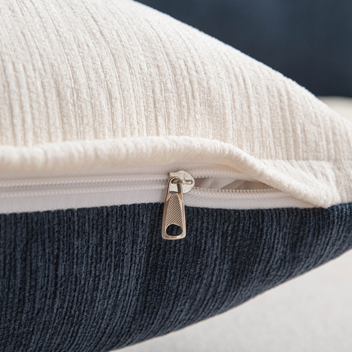 91家纺网 家纺一手货源 找家纺 美达人 2025新款雪尼尔组合靠背 云芙【墨蓝】亲肤雪尼尔