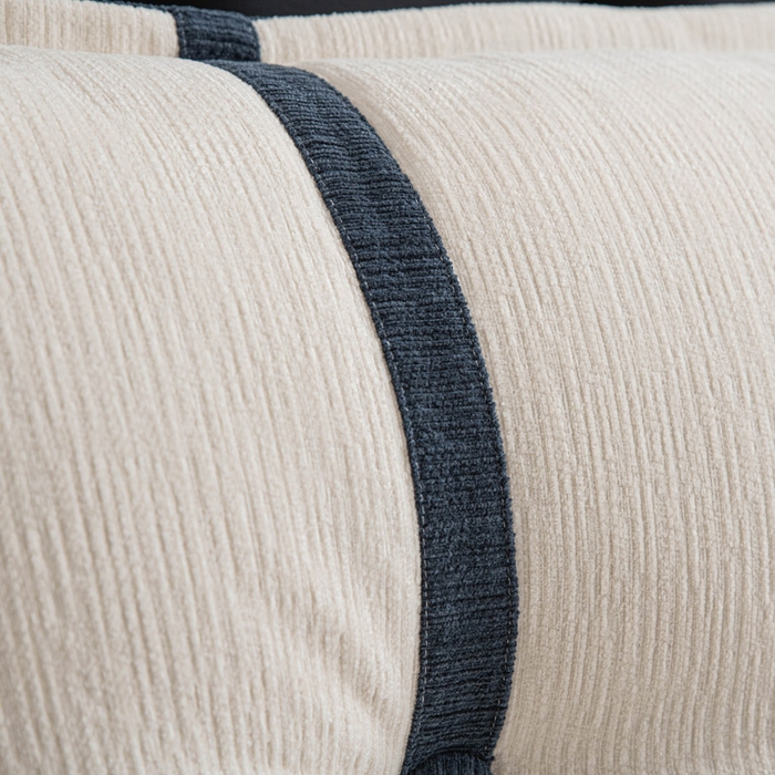 91家纺网 家纺一手货源 找家纺 美达人 2025新款雪尼尔组合靠背 云芙【墨蓝】亲肤雪尼尔