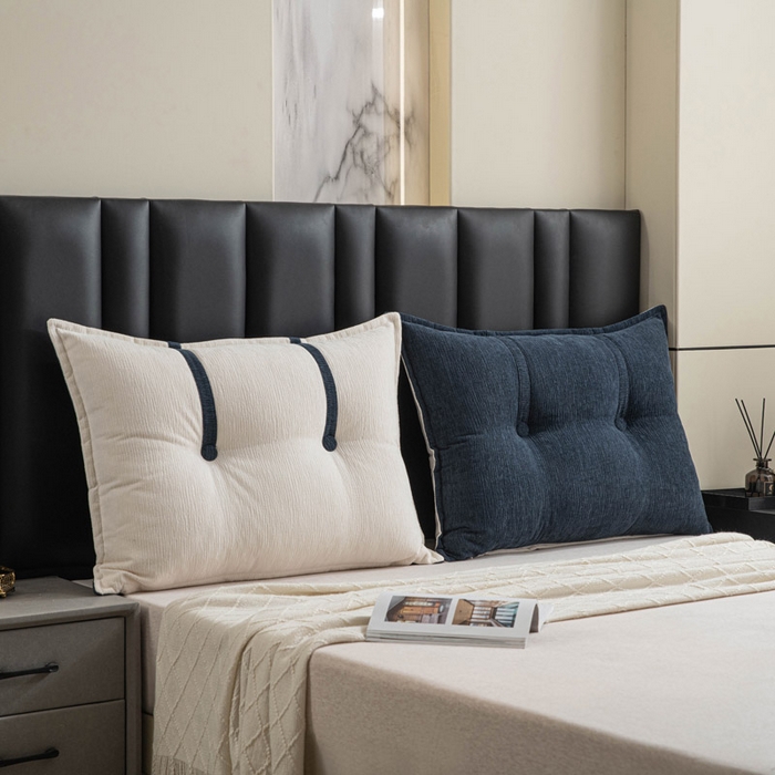 91家纺网 家纺一手货源 找家纺 美达人 2025新款雪尼尔组合靠背 云芙【墨蓝】亲肤雪尼尔