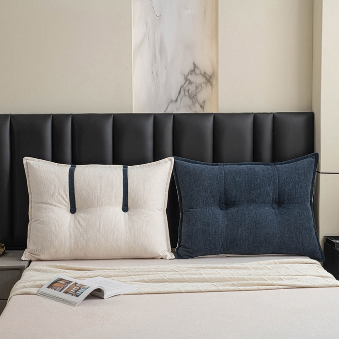 91家纺网 家纺一手货源 找家纺 美达人 2025新款雪尼尔组合靠背 云芙【墨蓝】亲肤雪尼尔