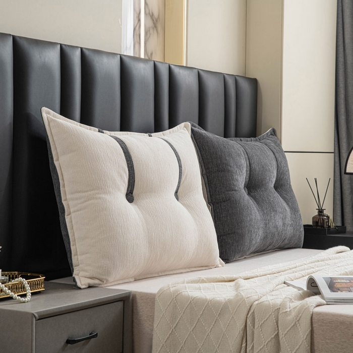 91家纺网 家纺一手货源 找家纺 美达人 2025新款雪尼尔组合靠背 云芙【炭黑】亲肤雪尼尔