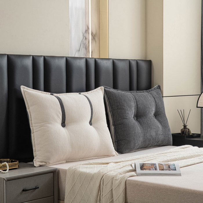 91家纺网 家纺一手货源 找家纺 美达人 2025新款雪尼尔组合靠背 云芙【炭黑】亲肤雪尼尔