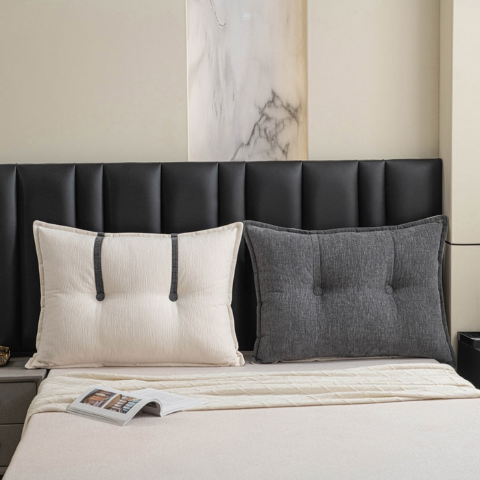 91家纺网 家纺一手货源 找家纺 美达人 2025新款雪尼尔组合靠背 云芙【炭黑】亲肤雪尼尔