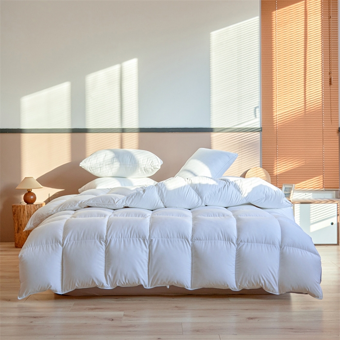 91家纺网 家纺一手货源 找家纺 （总）呆头鹅羽绒工厂店 2025新款全棉单边羽绒被 白鹅绒鸭绒被子被芯羽绒工厂店