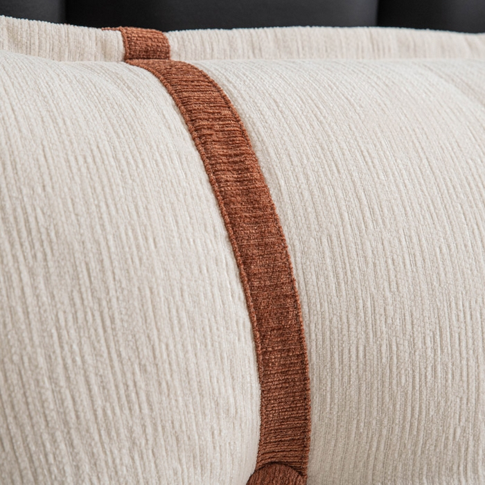 91家纺网 家纺一手货源 找家纺 美达人 2025新款雪尼尔组合靠背 云芙【云橙】亲肤雪尼尔