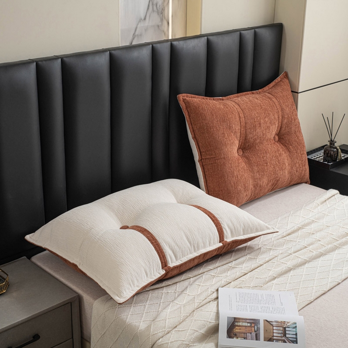 91家纺网 家纺一手货源 找家纺 美达人 2025新款雪尼尔组合靠背 云芙【云橙】亲肤雪尼尔