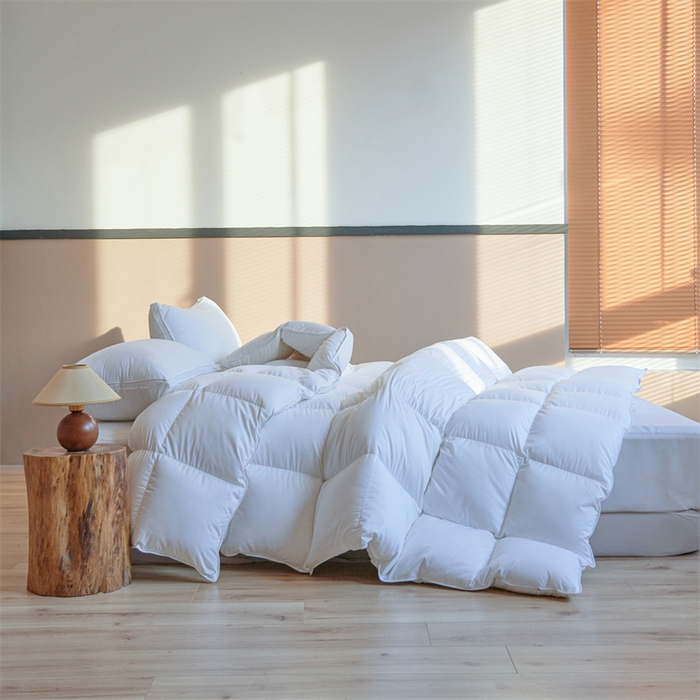 91家纺网 家纺一手货源 找家纺 （总）呆头鹅羽绒工厂店 2025新款全棉单边羽绒被 白鹅绒鸭绒被子被芯羽绒工厂店