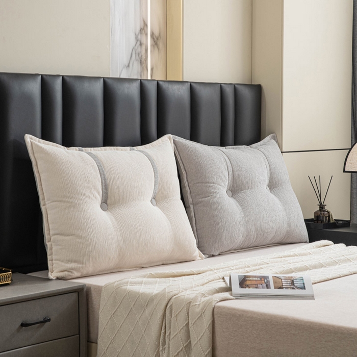 91家纺网 家纺一手货源 找家纺 美达人 2025新款雪尼尔组合靠背 云芙【银灰】亲肤雪尼尔