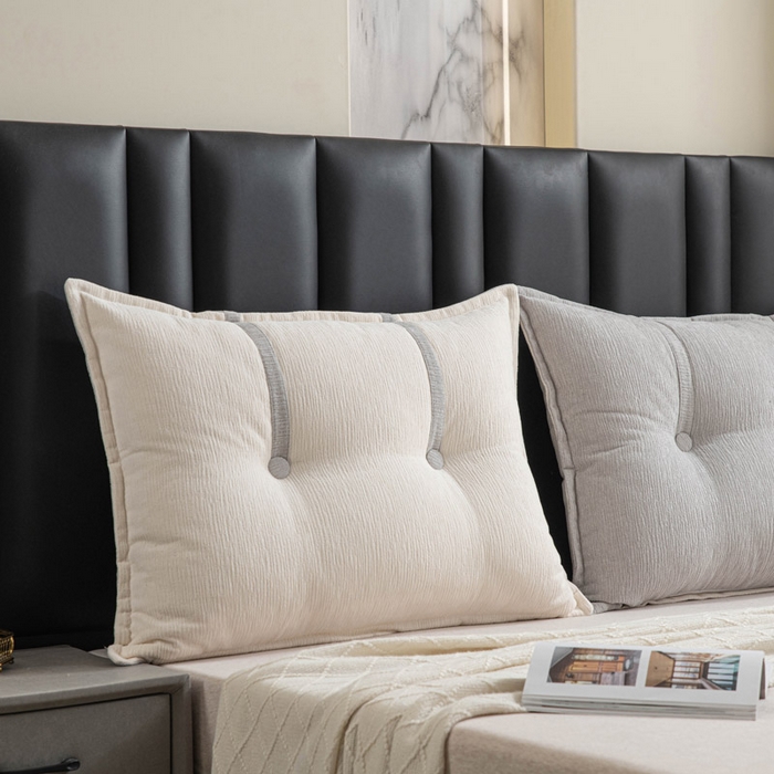 91家纺网 家纺一手货源 找家纺 美达人 2025新款雪尼尔组合靠背 云芙【银灰】亲肤雪尼尔