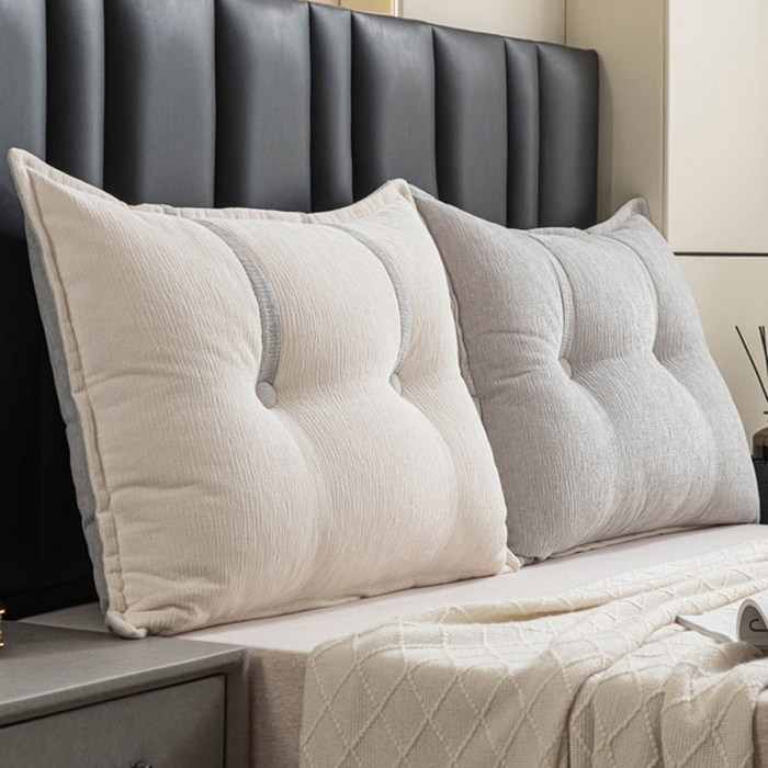 91家纺网 家纺一手货源 找家纺 美达人 2025新款雪尼尔组合靠背 云芙【银灰】亲肤雪尼尔