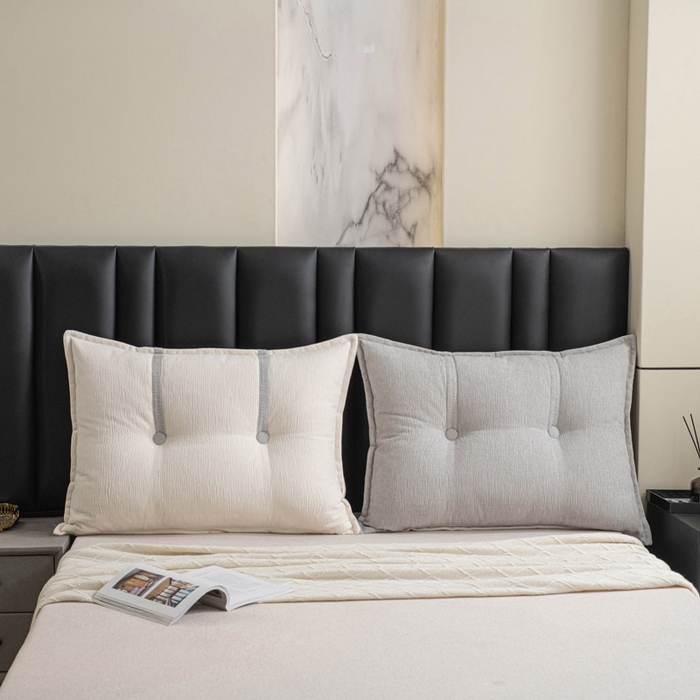 91家纺网 家纺一手货源 找家纺 美达人 2025新款雪尼尔组合靠背 云芙【银灰】亲肤雪尼尔