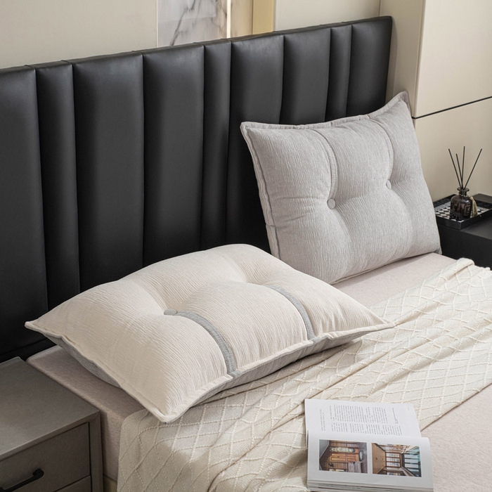 91家纺网 家纺一手货源 找家纺 美达人 2025新款雪尼尔组合靠背 云芙【银灰】亲肤雪尼尔