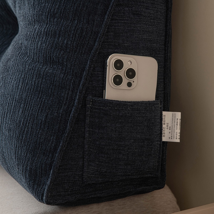 91家纺网 家纺一手货源 找家纺 美达人 2025新款雪尼尔三角靠背 法式-墨蓝【雪尼尔】