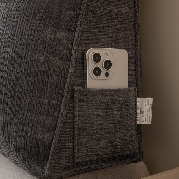 91家纺网 家纺一手货源 找家纺 美达人 2025新款雪尼尔三角靠背 法式-碳黑【雪尼尔】