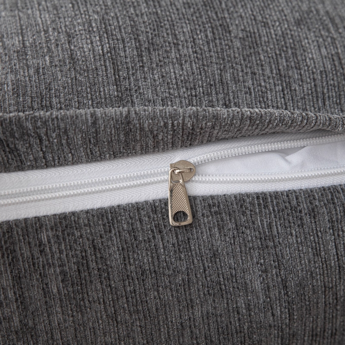 91家纺网 家纺一手货源 找家纺 美达人 2025新款雪尼尔三角靠背 法式-碳黑【雪尼尔】