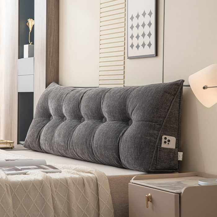 91家纺网 家纺一手货源 找家纺 美达人 2025新款雪尼尔三角靠背 法式-碳黑【雪尼尔】