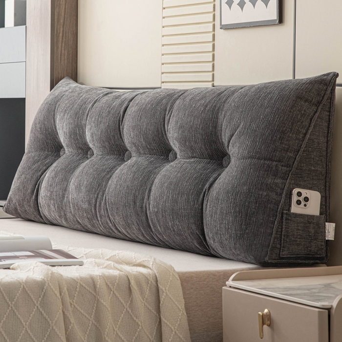 美达人 2025新款雪尼尔三角靠背 法式-碳黑【雪尼尔】