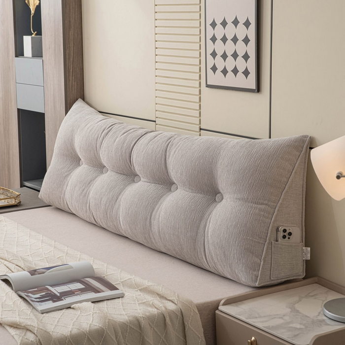 91家纺网 家纺一手货源 找家纺 美达人 2025新款雪尼尔三角靠背 法式-银灰【雪尼尔】