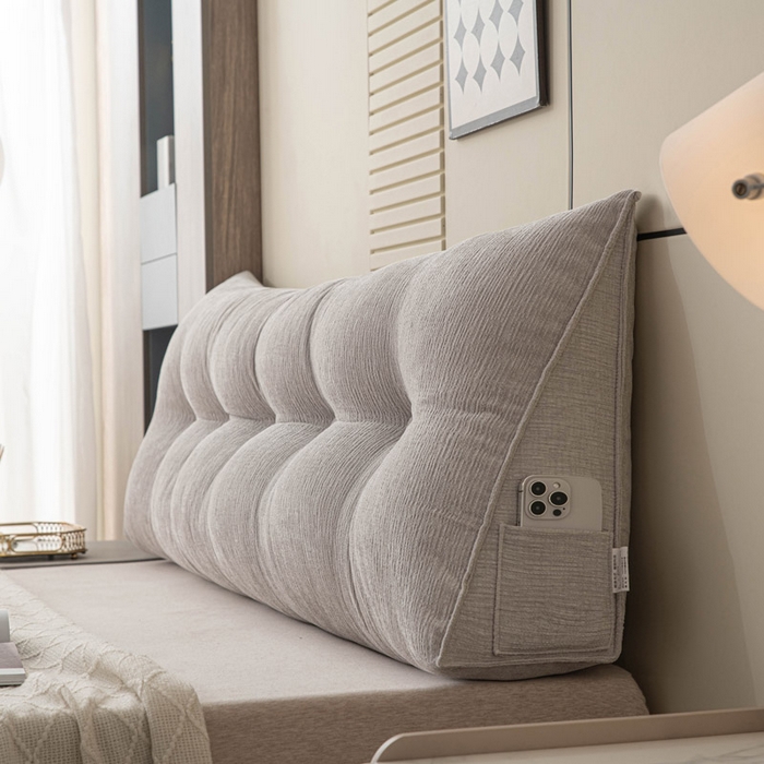 91家纺网 家纺一手货源 找家纺 美达人 2025新款雪尼尔三角靠背 法式-银灰【雪尼尔】