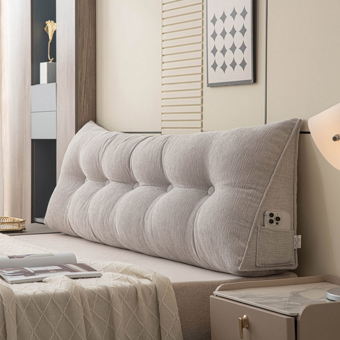 91家纺网 家纺一手货源 找家纺 美达人 2025新款雪尼尔三角靠背 法式-银灰【雪尼尔】