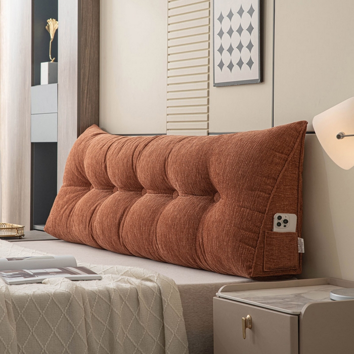 91家纺网 家纺一手货源 找家纺 美达人 2025新款雪尼尔三角靠背 法式-云橙【雪尼尔】