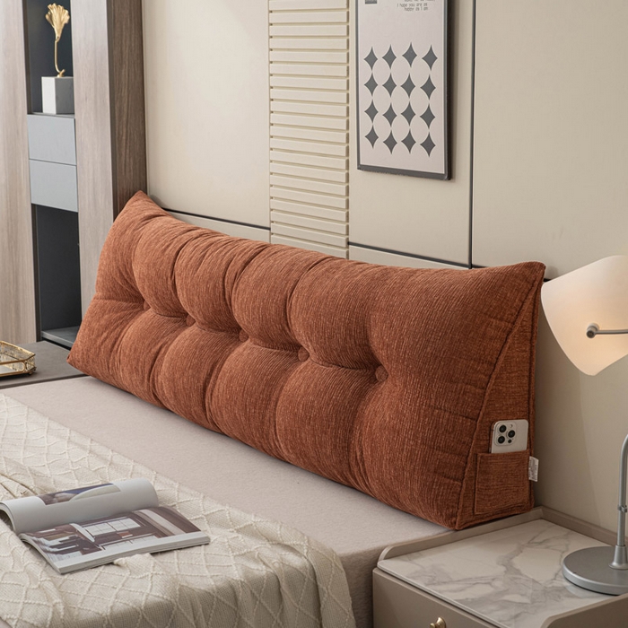 91家纺网 家纺一手货源 找家纺 美达人 2025新款雪尼尔三角靠背 法式-云橙【雪尼尔】