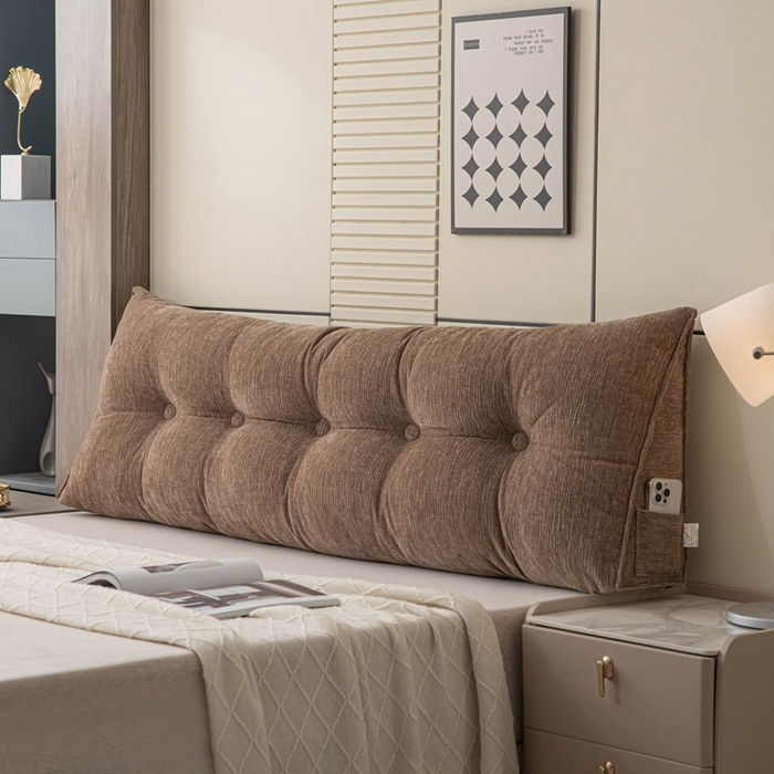 91家纺网 家纺一手货源 找家纺 美达人 2025新款雪尼尔三角靠背 法式-棕咖【雪尼尔】