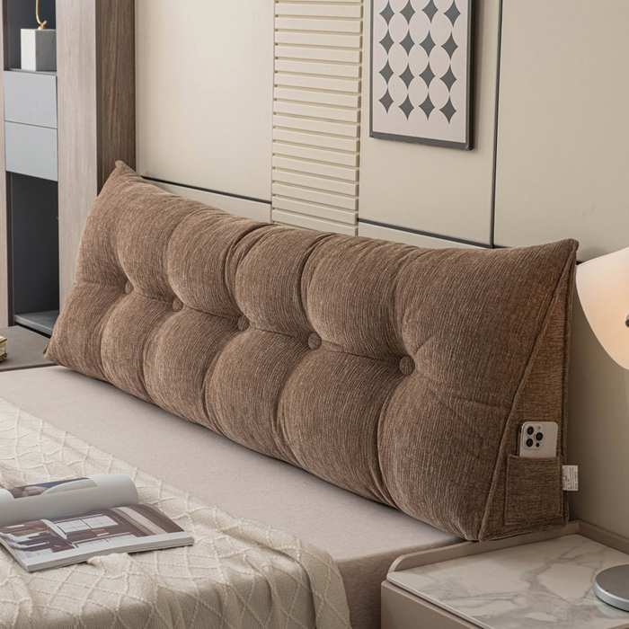 91家纺网 家纺一手货源 找家纺 美达人 2025新款雪尼尔三角靠背 法式-棕咖【雪尼尔】