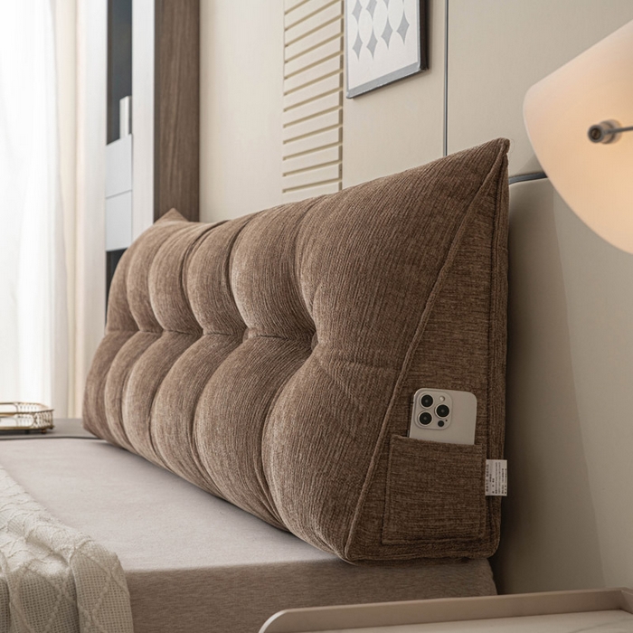 91家纺网 家纺一手货源 找家纺 美达人 2025新款雪尼尔三角靠背 法式-棕咖【雪尼尔】