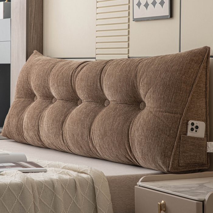 美达人 2025新款雪尼尔三角靠背 法式-棕咖【雪尼尔】