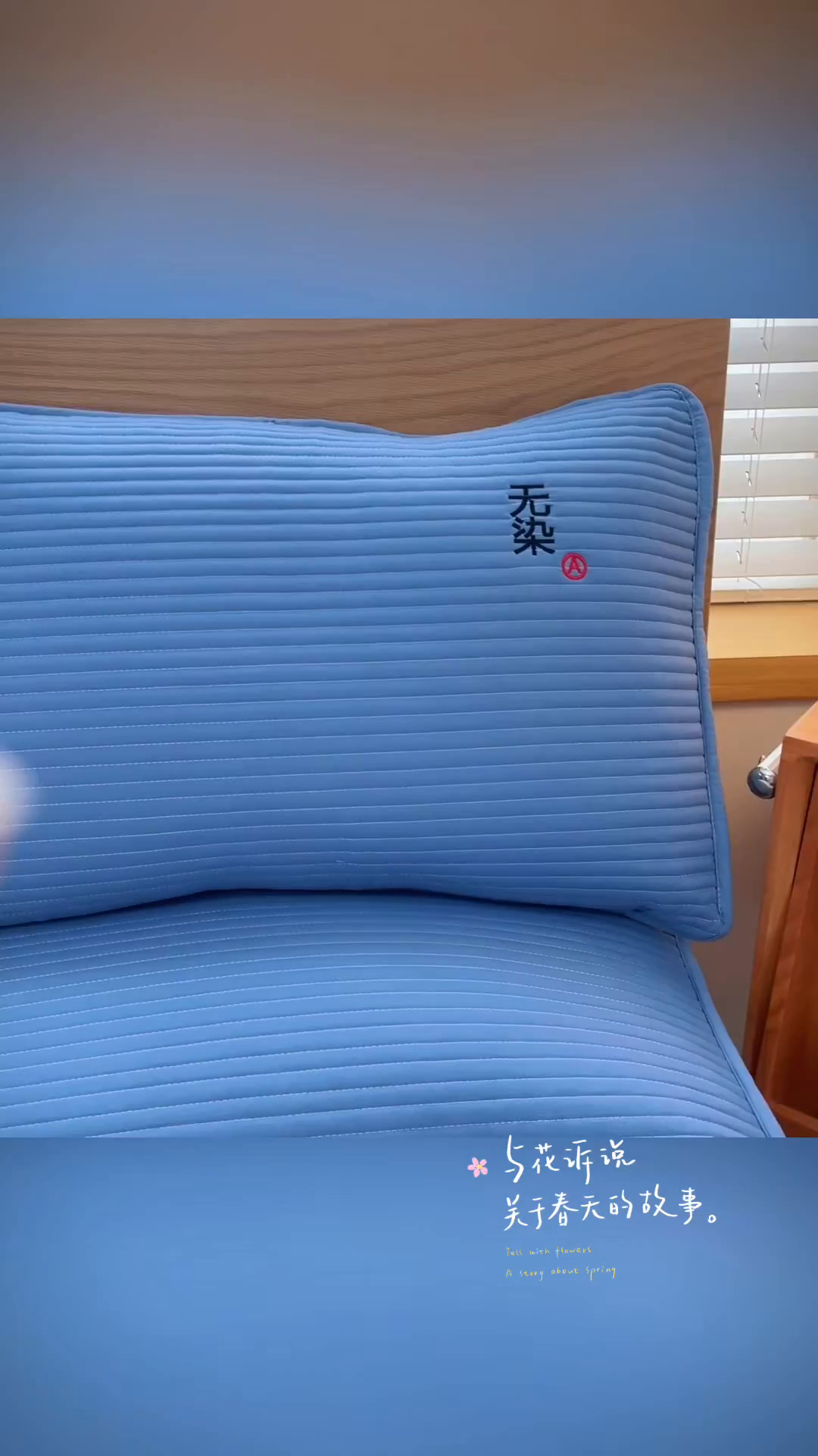 91家纺网 家纺一手货源 找家纺 芙绣家纺 2025新款A类防水绣花夹棉枕套 蓝色