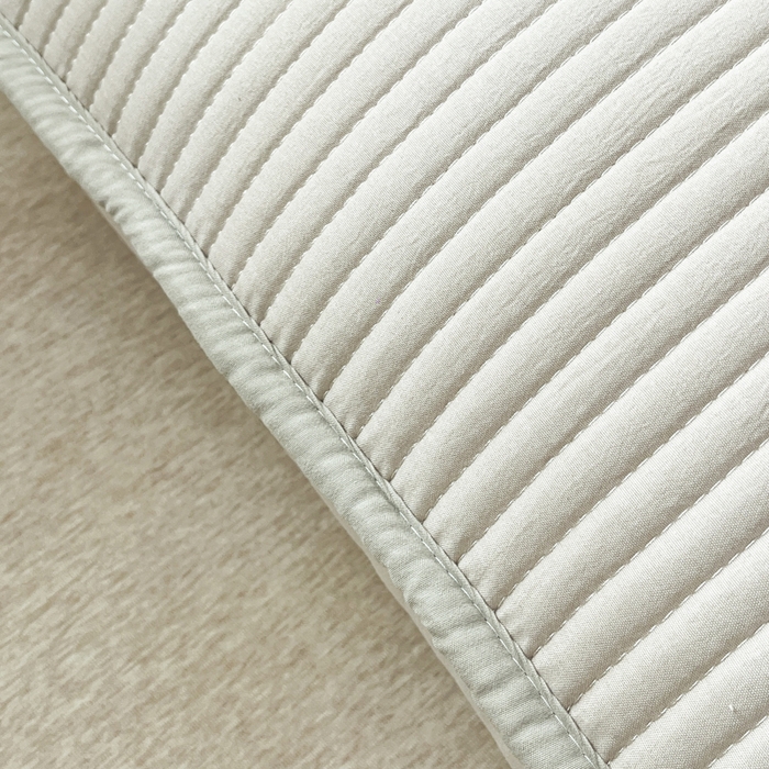 91家纺网 家纺一手货源 找家纺 芙绣家纺 2025新款A类防水绣花夹棉枕套 米色