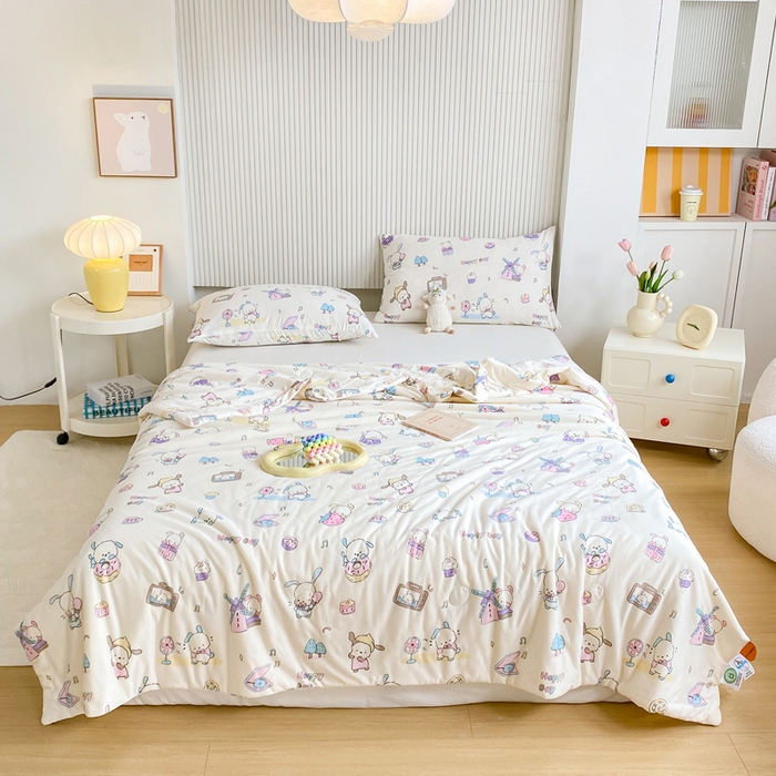 91家纺网 家纺一手货源 找家纺  （爆款花型 长期款 不断货）幼儿园宝宝婴儿被子儿童夏凉被牛奶针织棉夏凉被大豆被夏被空调被春秋被冬被 M系列--风车狗