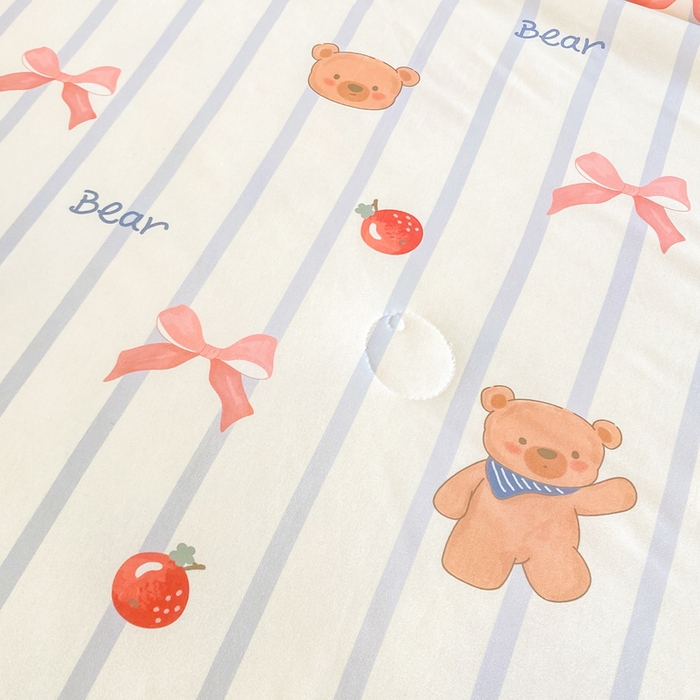 91家纺网 家纺一手货源 找家纺  （爆款花型 长期款 不断货）幼儿园宝宝婴儿被子儿童夏凉被牛奶针织棉夏凉被大豆被夏被空调被春秋被冬被 M系列--蝴蝶结熊