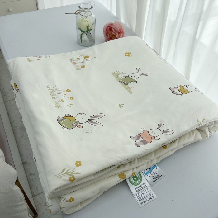  （爆款花型 长期款 不断货）幼儿园宝宝婴儿被子儿童夏凉被牛奶针织棉夏凉被大豆被夏被空调被春秋被冬被 M系列--花小兔
