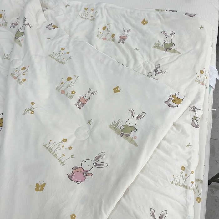 91家纺网 家纺一手货源 找家纺  （爆款花型 长期款 不断货）幼儿园宝宝婴儿被子儿童夏凉被牛奶针织棉夏凉被大豆被夏被空调被春秋被冬被 M系列--花小兔