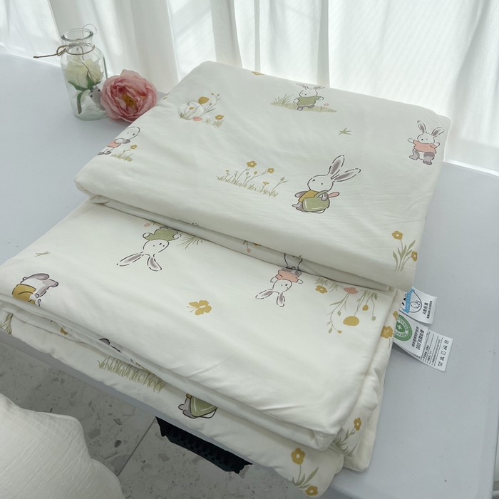 91家纺网 家纺一手货源 找家纺  （爆款花型 长期款 不断货）幼儿园宝宝婴儿被子儿童夏凉被牛奶针织棉夏凉被大豆被夏被空调被春秋被冬被 M系列--花小兔