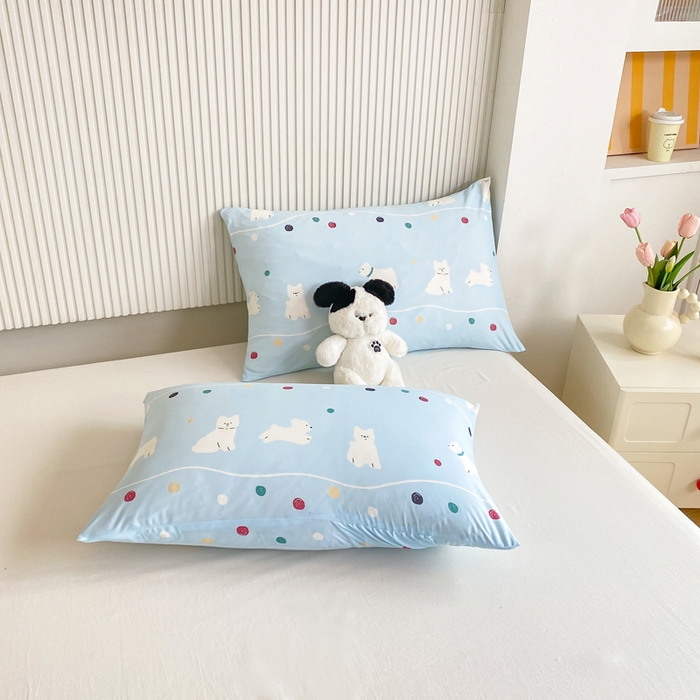 91家纺网 家纺一手货源 找家纺  （爆款花型 长期款 不断货）幼儿园宝宝婴儿被子儿童夏凉被牛奶针织棉夏凉被大豆被夏被空调被春秋被冬被 M系列--猫猫狗狗蓝