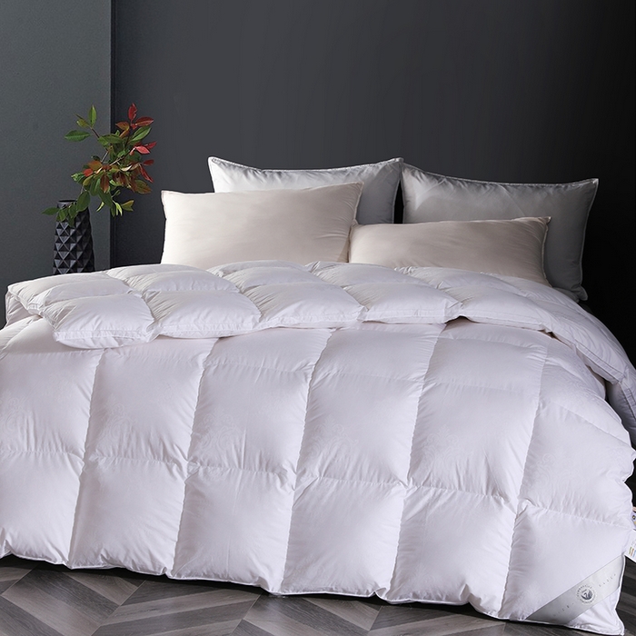 91家纺网 家纺一手货源 找家纺 呆头鹅羽绒工厂店2025新款150支全棉大提花羽绒被 白鹅绒鸭绒被子被芯羽绒工厂店 白色