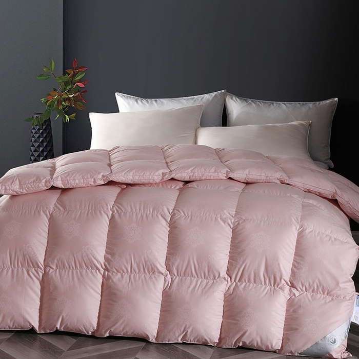 91家纺网 家纺一手货源 找家纺 呆头鹅羽绒工厂店2025新款150支全棉大提花羽绒被 白鹅绒鸭绒被子被芯羽绒工厂店 豆沙