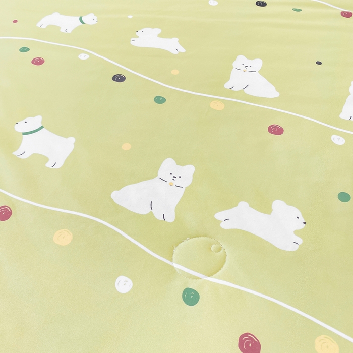 91家纺网 家纺一手货源 找家纺  （爆款花型 长期款 不断货）幼儿园宝宝婴儿被子儿童夏凉被牛奶针织棉夏凉被大豆被夏被空调被春秋被冬被 M系列--猫猫狗狗绿