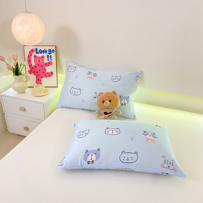 91家纺网 家纺一手货源 找家纺  （爆款花型 长期款 不断货）幼儿园宝宝婴儿被子儿童夏凉被牛奶针织棉夏凉被大豆被夏被空调被春秋被冬被 M系列--小猫蓝