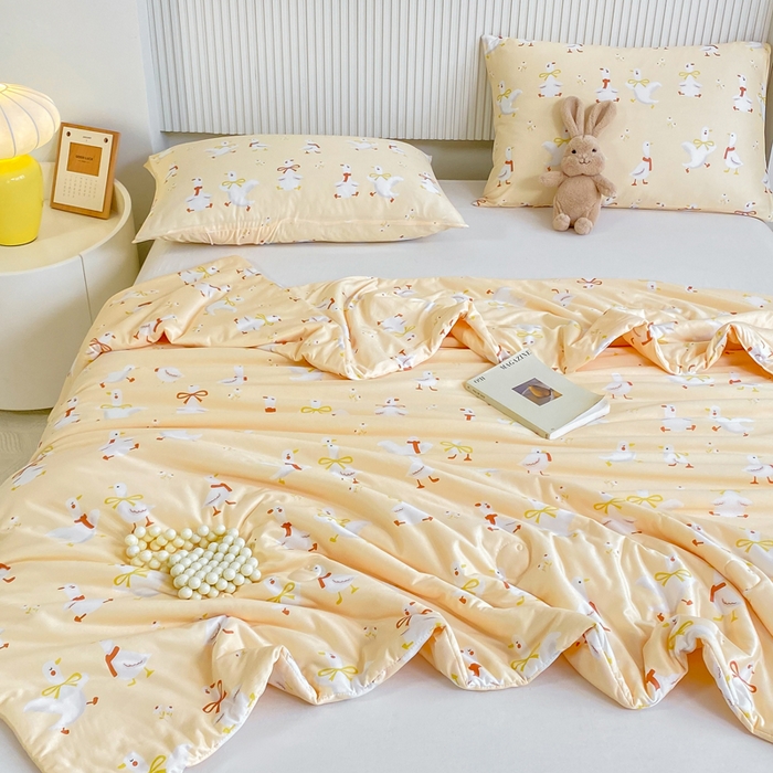 91家纺网 家纺一手货源 找家纺  （爆款花型 长期款 不断货）幼儿园宝宝婴儿被子儿童夏凉被牛奶针织棉夏凉被大豆被夏被空调被春秋被冬被 M系列--小鸭