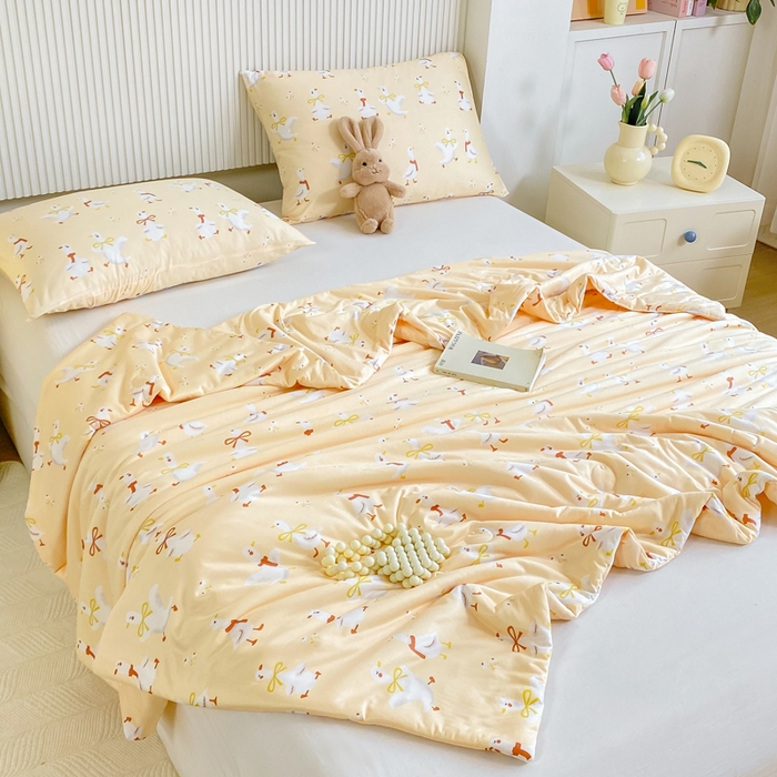 91家纺网 家纺一手货源 找家纺  （爆款花型 长期款 不断货）幼儿园宝宝婴儿被子儿童夏凉被牛奶针织棉夏凉被大豆被夏被空调被春秋被冬被 M系列--小鸭