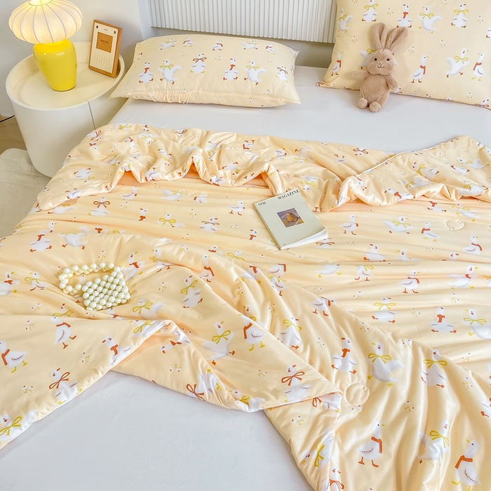 91家纺网 家纺一手货源 找家纺  （爆款花型 长期款 不断货）幼儿园宝宝婴儿被子儿童夏凉被牛奶针织棉夏凉被大豆被夏被空调被春秋被冬被 M系列--小鸭