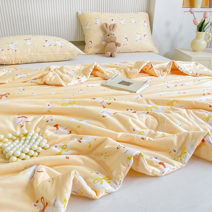 91家纺网 家纺一手货源 找家纺  （爆款花型 长期款 不断货）幼儿园宝宝婴儿被子儿童夏凉被牛奶针织棉夏凉被大豆被夏被空调被春秋被冬被 M系列--小鸭