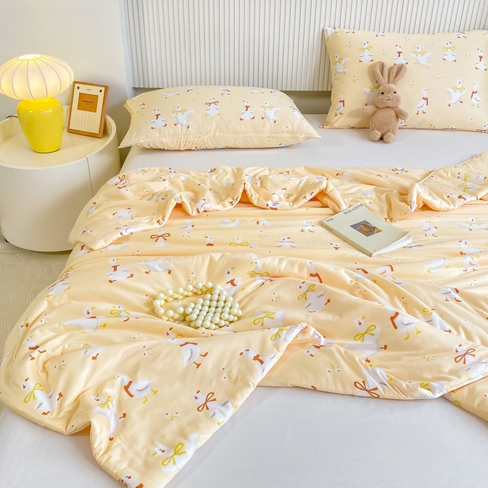 91家纺网 家纺一手货源 找家纺  （爆款花型 长期款 不断货）幼儿园宝宝婴儿被子儿童夏凉被牛奶针织棉夏凉被大豆被夏被空调被春秋被冬被 M系列--小鸭