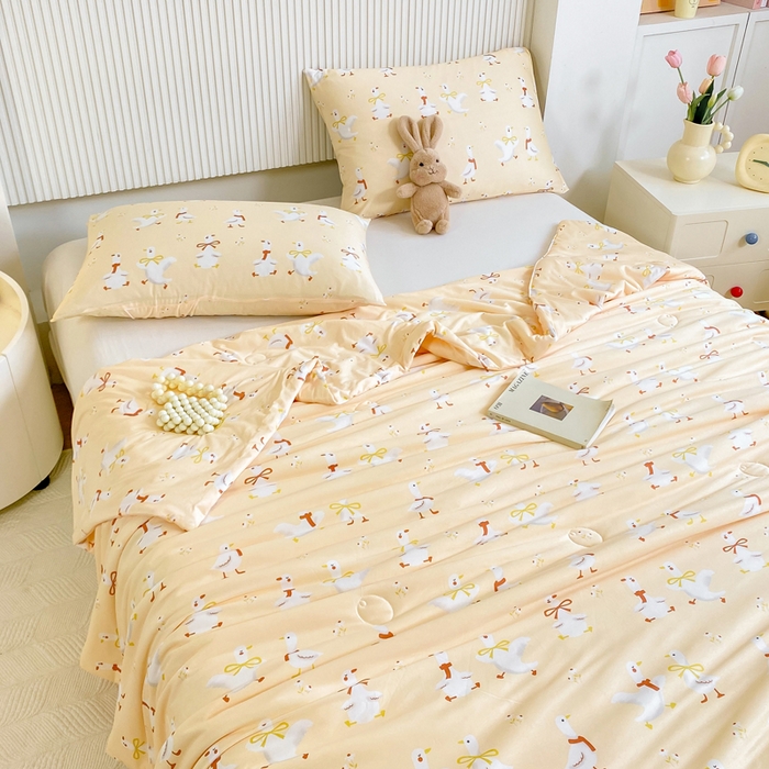 91家纺网 家纺一手货源 找家纺  （爆款花型 长期款 不断货）幼儿园宝宝婴儿被子儿童夏凉被牛奶针织棉夏凉被大豆被夏被空调被春秋被冬被 M系列--小鸭