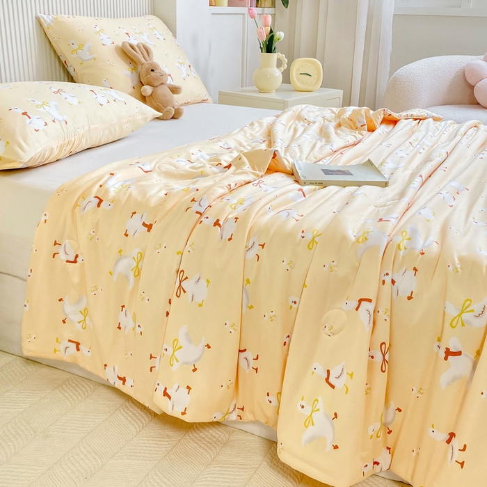 91家纺网 家纺一手货源 找家纺  （爆款花型 长期款 不断货）幼儿园宝宝婴儿被子儿童夏凉被牛奶针织棉夏凉被大豆被夏被空调被春秋被冬被 M系列--小鸭